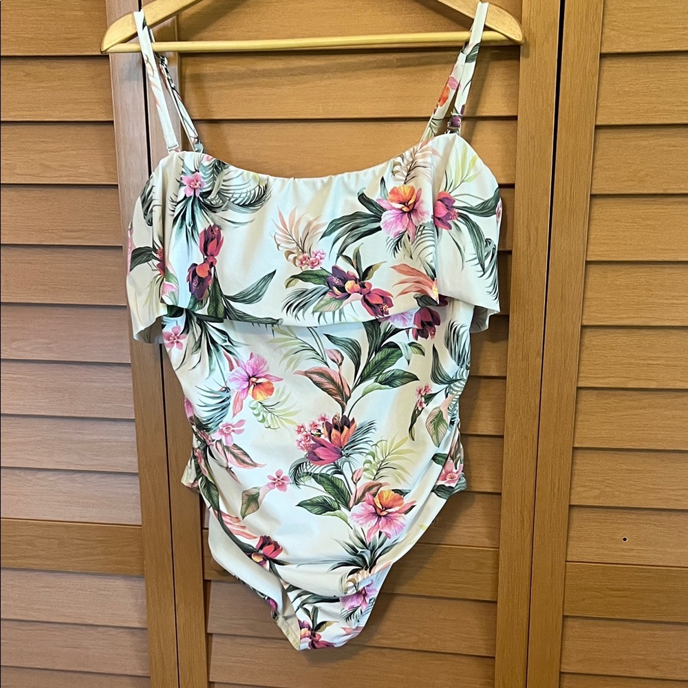 Kona Sol Tropical Print Swimsuit